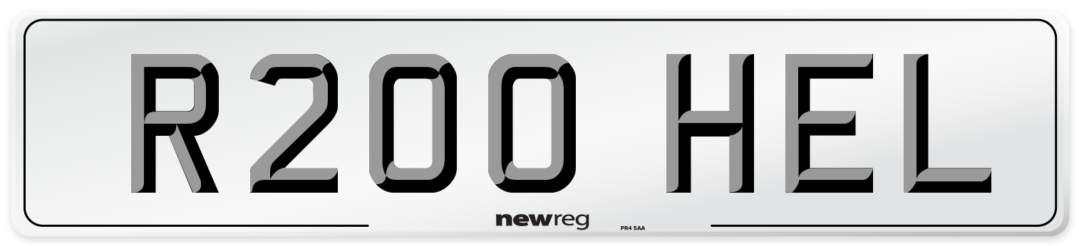 R200 HEL Number Plate from New Reg